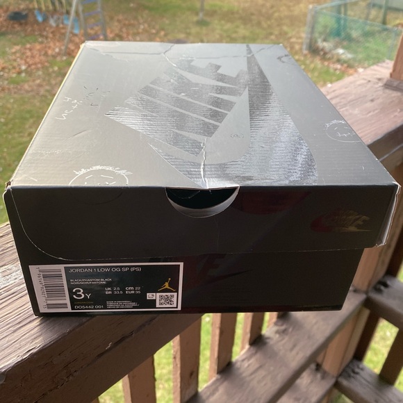 Travis Scott x Jordan 1 Retro Retro Low OG SP size 3Y BNIB Black Phantom (ps 3Y) - Picture 3 of 16
